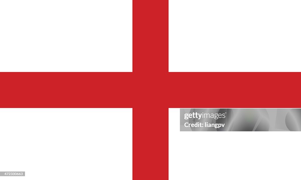 The Flag of England with a white background and red cross