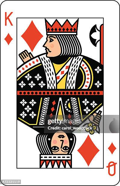 bildbanksillustrationer, clip art samt tecknat material och ikoner med king and queen of diamonds playing card - king card