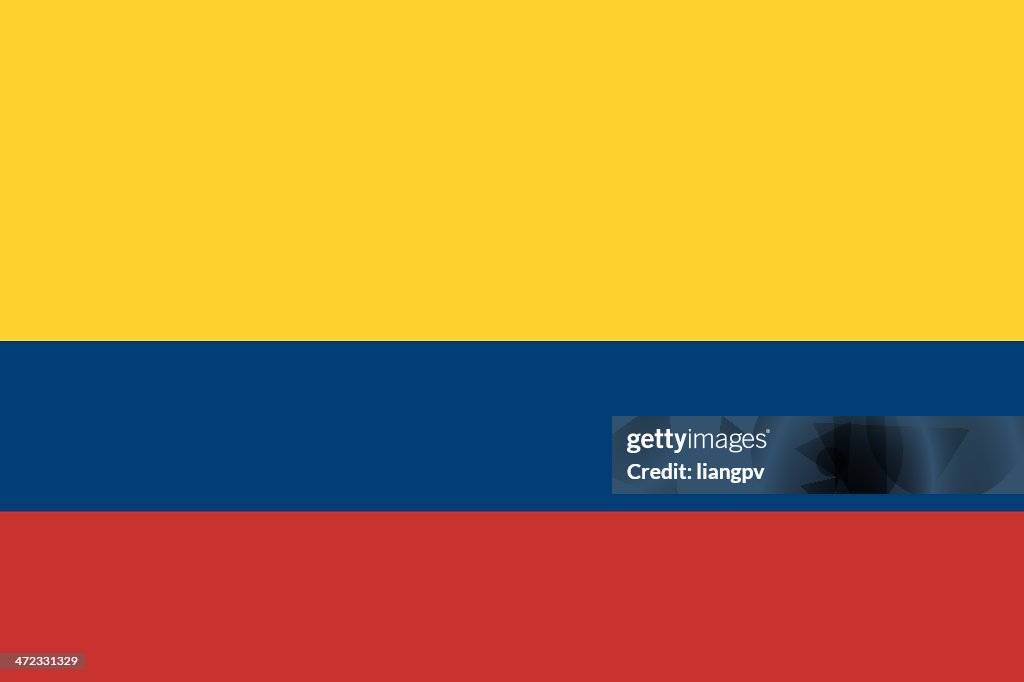 Yellow, blue, and red striped Colombian flag