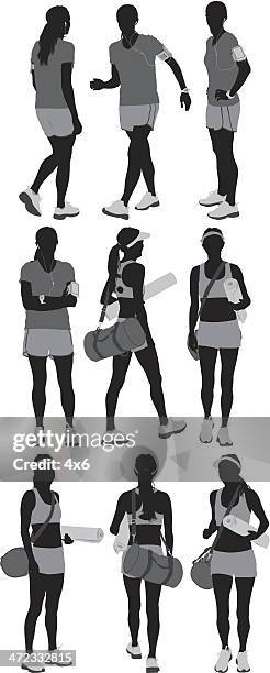 female athlete - sun visor stock illustrations