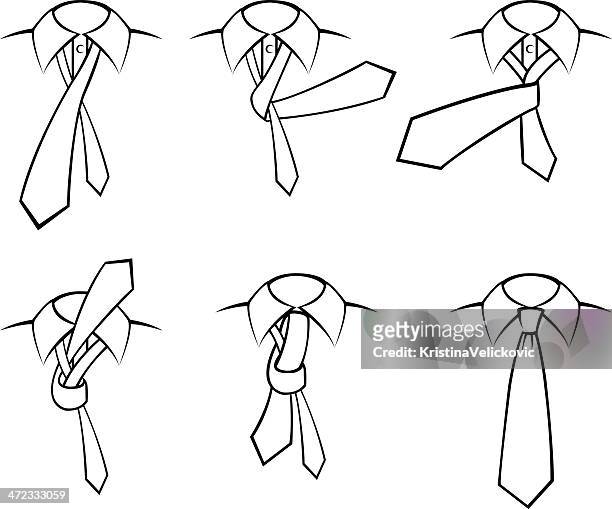 krawatte einfachen knoten - tying stock-grafiken, -clipart, -cartoons und -symbole
