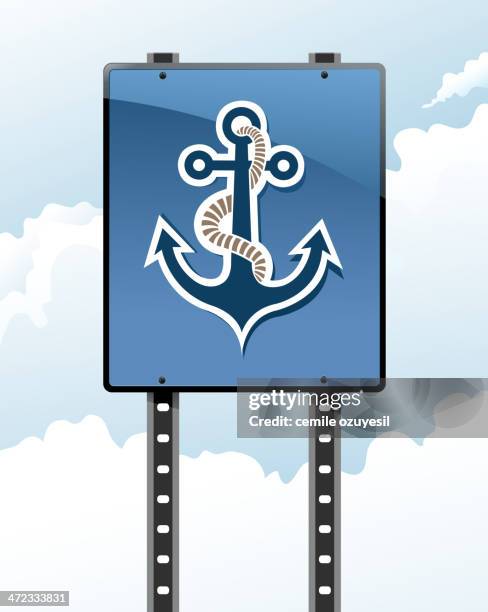 anchor sign - natural nails stock illustrations