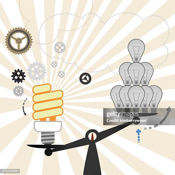 stockillustraties, clipart, cartoons en iconen met weight of idea - unbalance