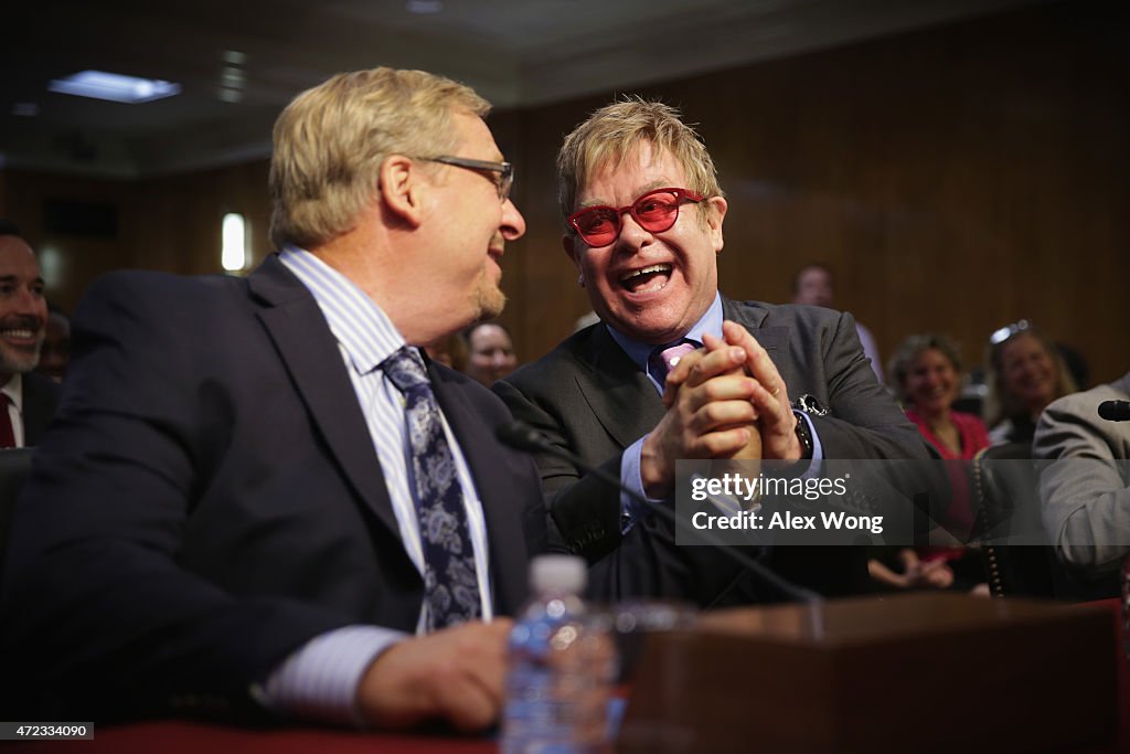Elton John Testifies To Senate Hearing On AIDS Research And Funding