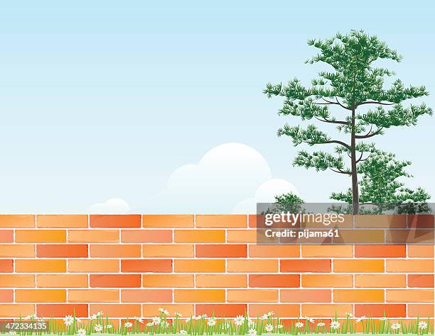 brick wall - brick wall texture stock illustrations