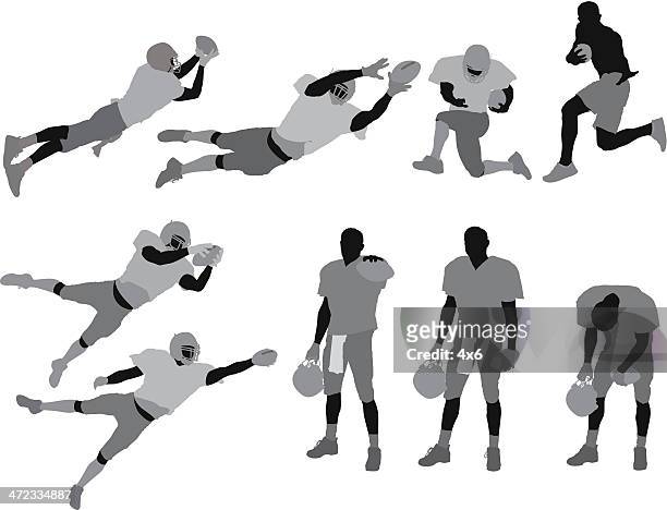 football player - american football player silhouette stock illustrations