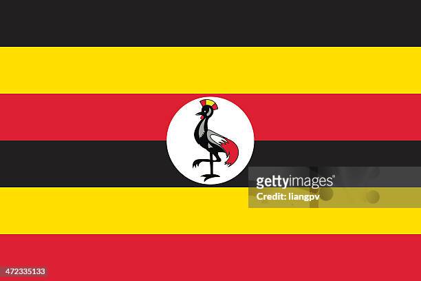 cartoon design of the flag of uganda - uganda stock illustrations