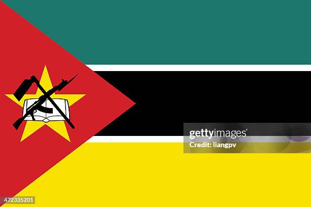 bildbanksillustrationer, clip art samt tecknat material och ikoner med close-up of flag of mozambique - mozambique