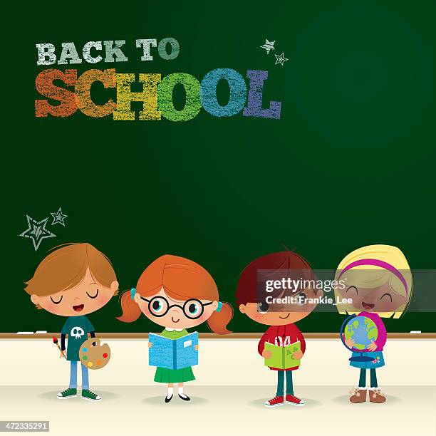 stockillustraties, clipart, cartoons en iconen met back to school - basisschool student