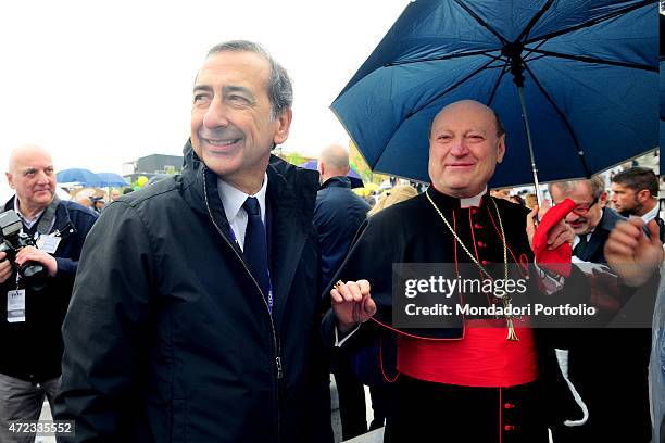 "The Expo 2015 commissioner Giuseppe Sala and the Italian cardinal Gianfranco Ravasi attending the opening ceremony of Expo Milano ""Feeding the...