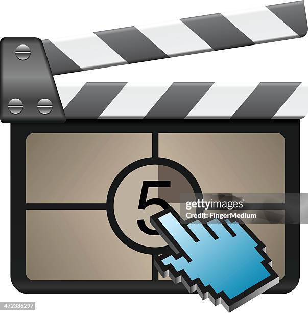 film slate with cursor - camera man stock illustrations