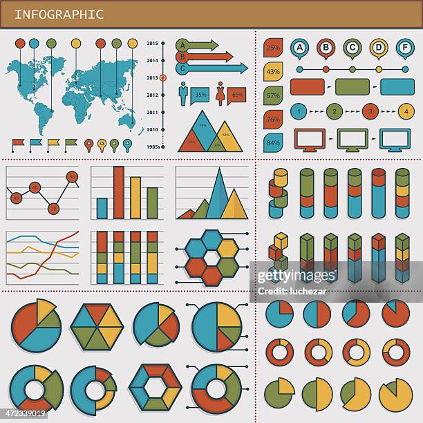 infographic elements - outdated computer stock illustrations