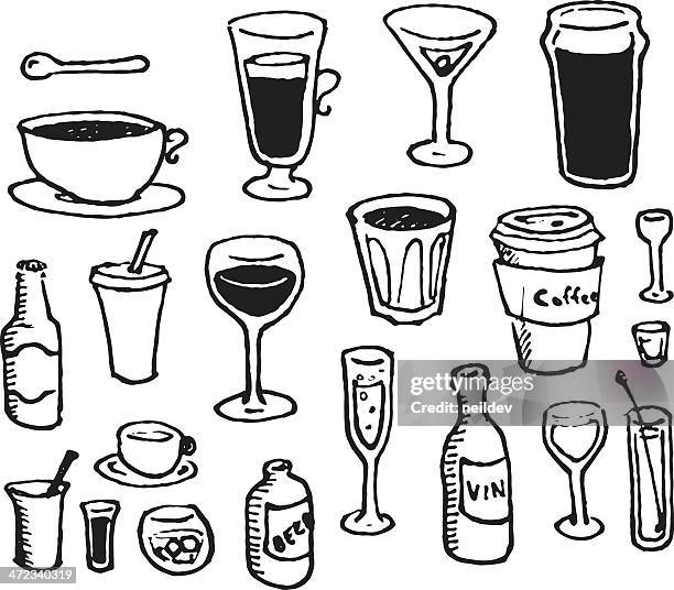 Doodle Drinks High-Res Vector Graphic