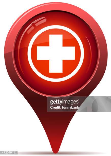 first aid sign pointer - emergancy communication stock illustrations