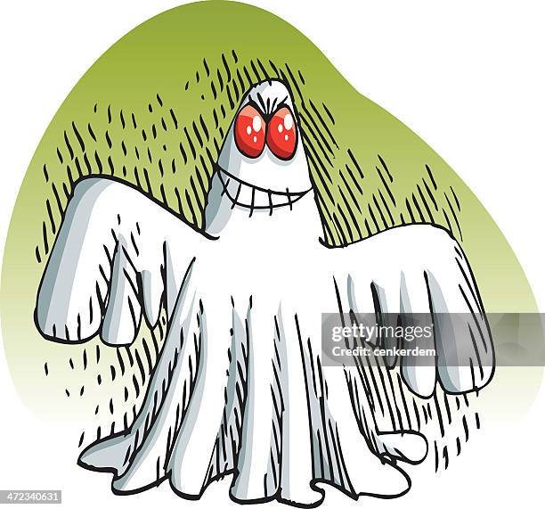 hand drawn ghost sketch 2 - stranger stock illustrations