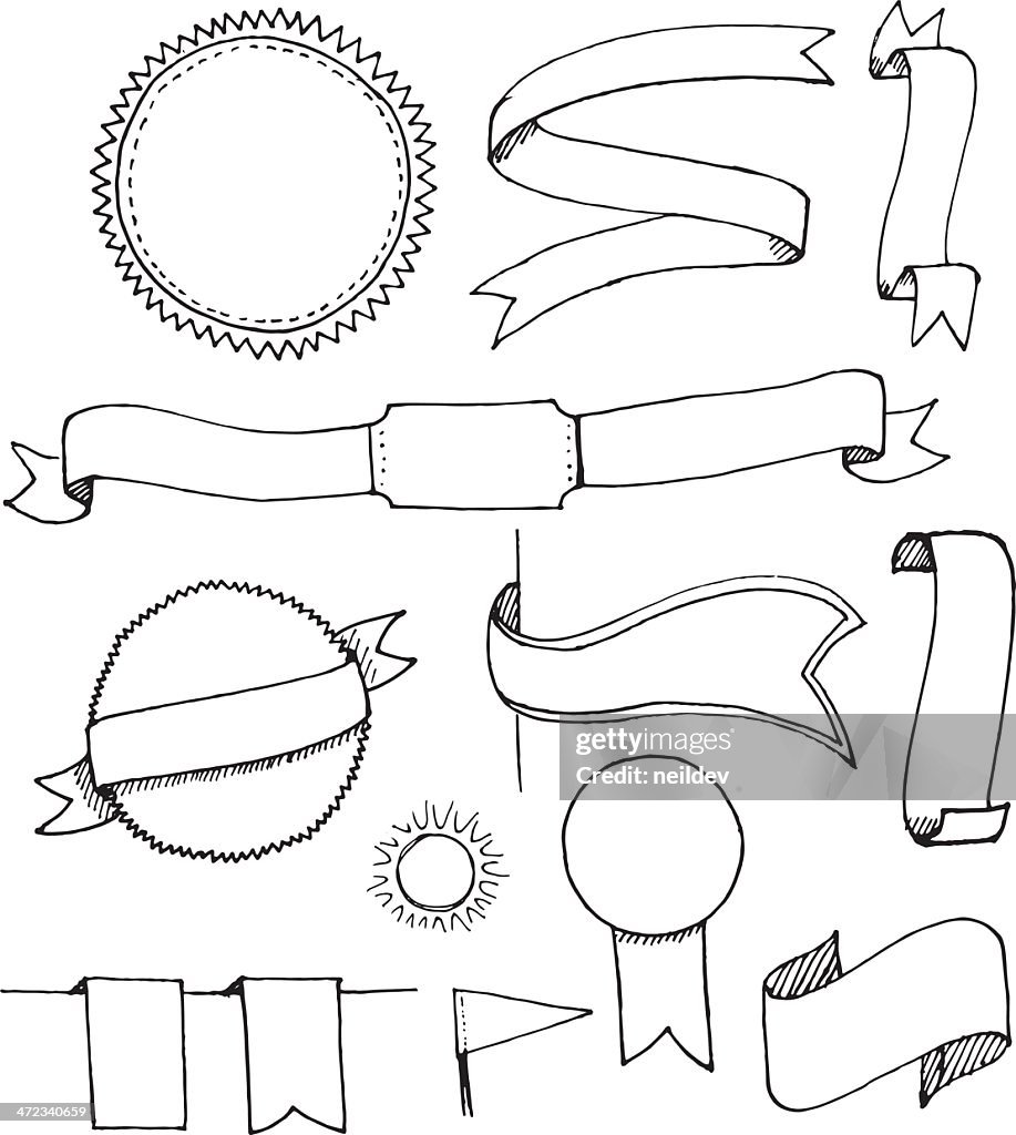 Doodle Badges, Ribbons, and Decals
