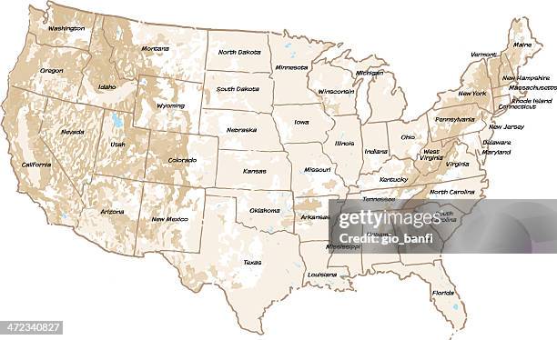 map of usa - nevada map stock illustrations