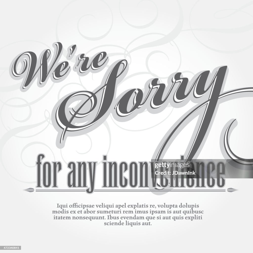 We're sorry template design