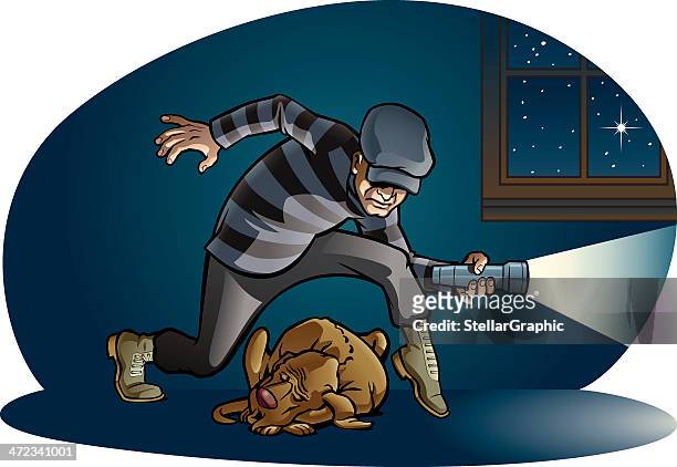 burglary - attack dog stock illustrations