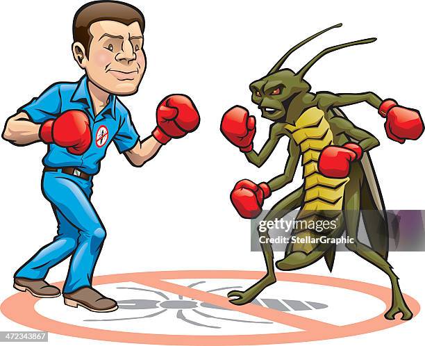 fighting exterminator - boxing glove stock illustrations