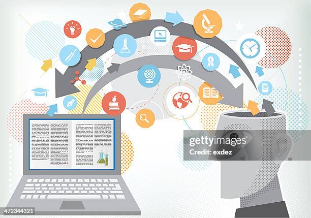 online education - exchanging books stock illustrations