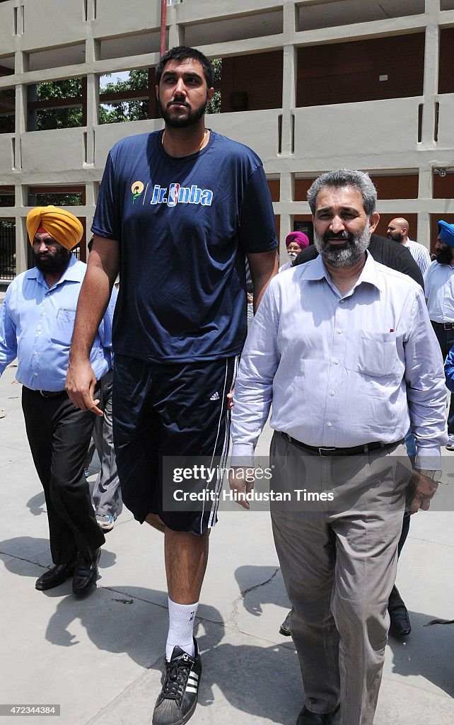 Canadian Basketball Player Sim Bhullar Visits India