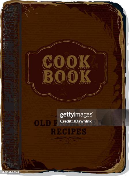 old fashioned cookbook cover - cookbook stock illustrations