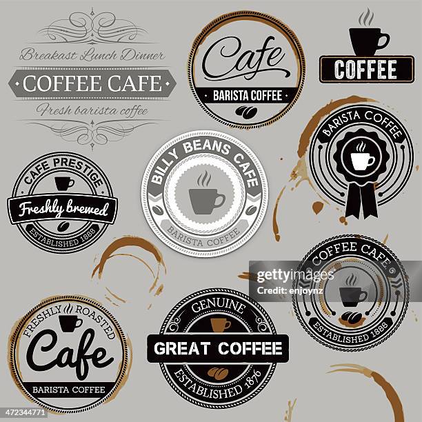 café-label - cafe stock-grafiken, -clipart, -cartoons und -symbole