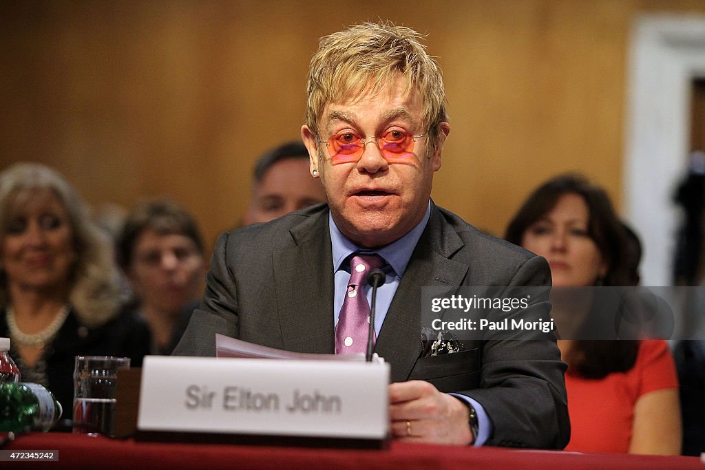 Sir Elton John Testifies Before U. S. Congress to Urge Critical Support in Global Fight Against HIV/AIDS