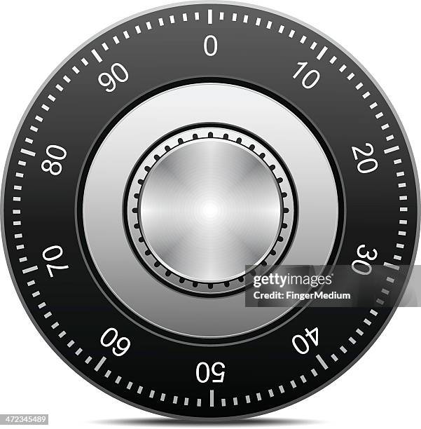 stockillustraties, clipart, cartoons en iconen met combination lock - wijzer machineonderdeel