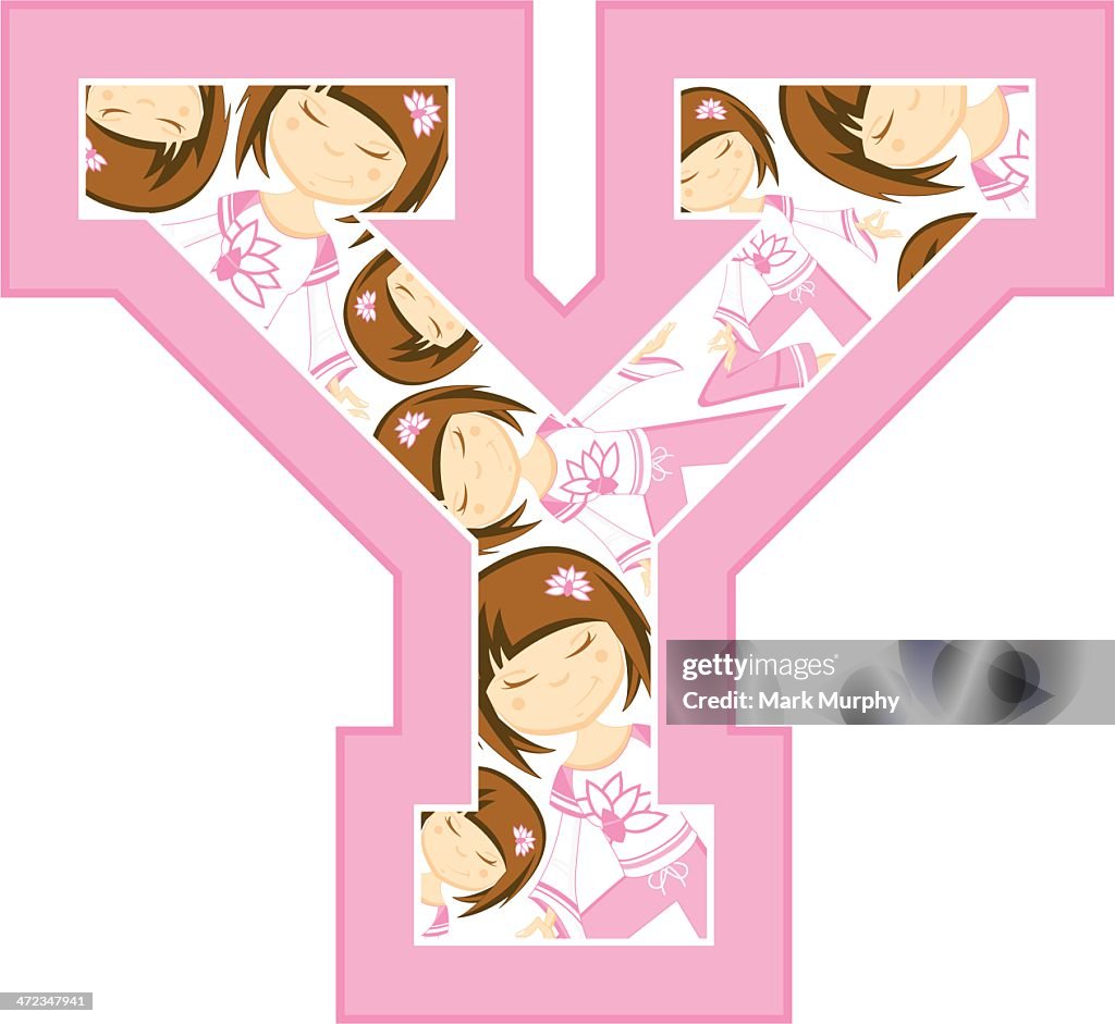 Yoga Girl Patterned Learning Letter Y