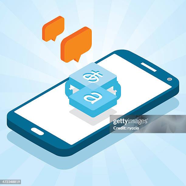 translator mobile phone - multilingual stock illustrations