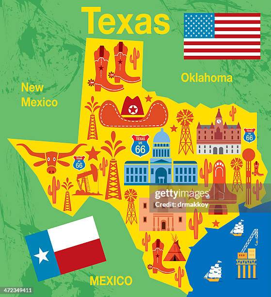 texas karte - san angelo texas stock-grafiken, -clipart, -cartoons und -symbole