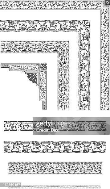 elements for frames - baroque stock illustrations