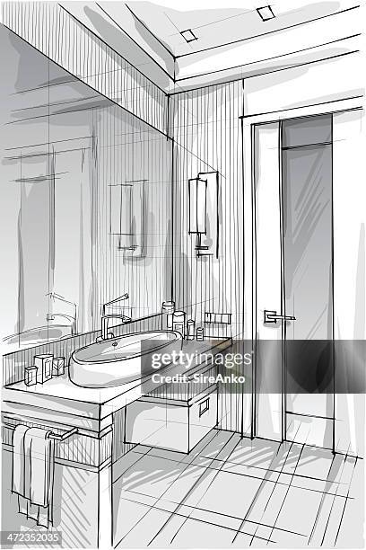 illustrations, cliparts, dessins animés et icônes de le design - carrelage salle de bain