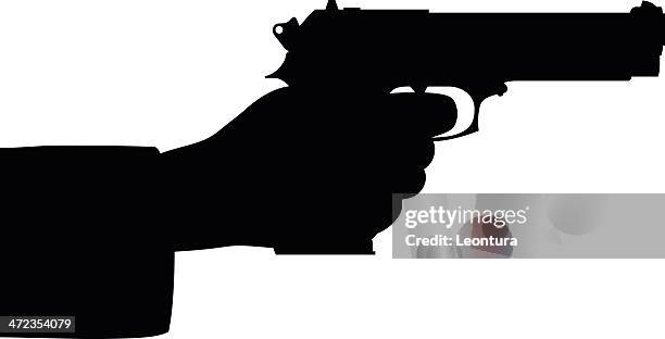 gun - handgun outline stock illustrations