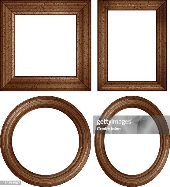 wooden picture frames - brown wood stock illustrations