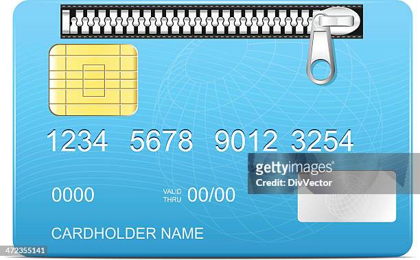 illustrations, cliparts, dessins animés et icônes de zippée carte de crédit - zip