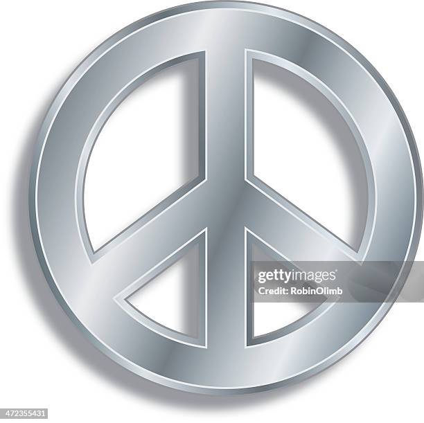 peace sign silver - sliver stock illustrations