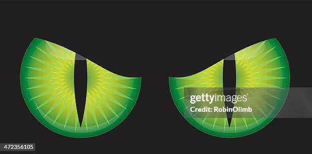 scary monster eyes - reptile stock illustrations