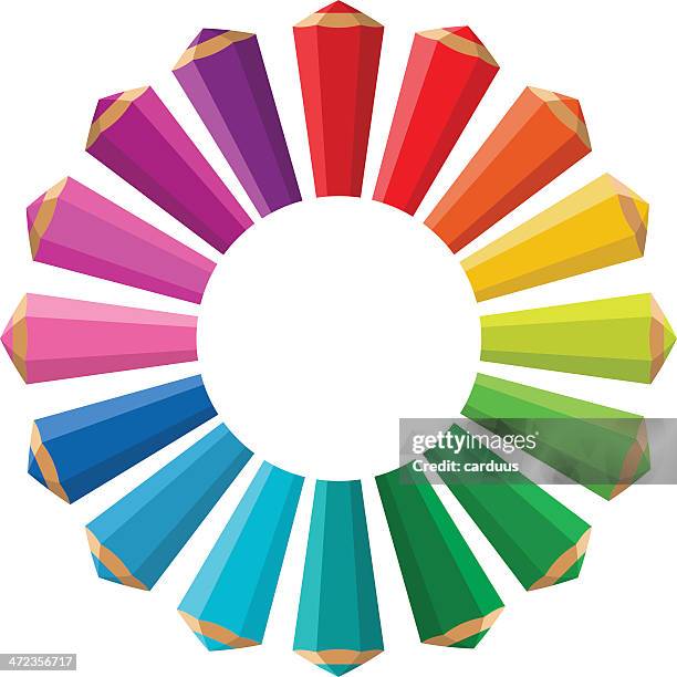 coloured pencils - different hobbies stock illustrations