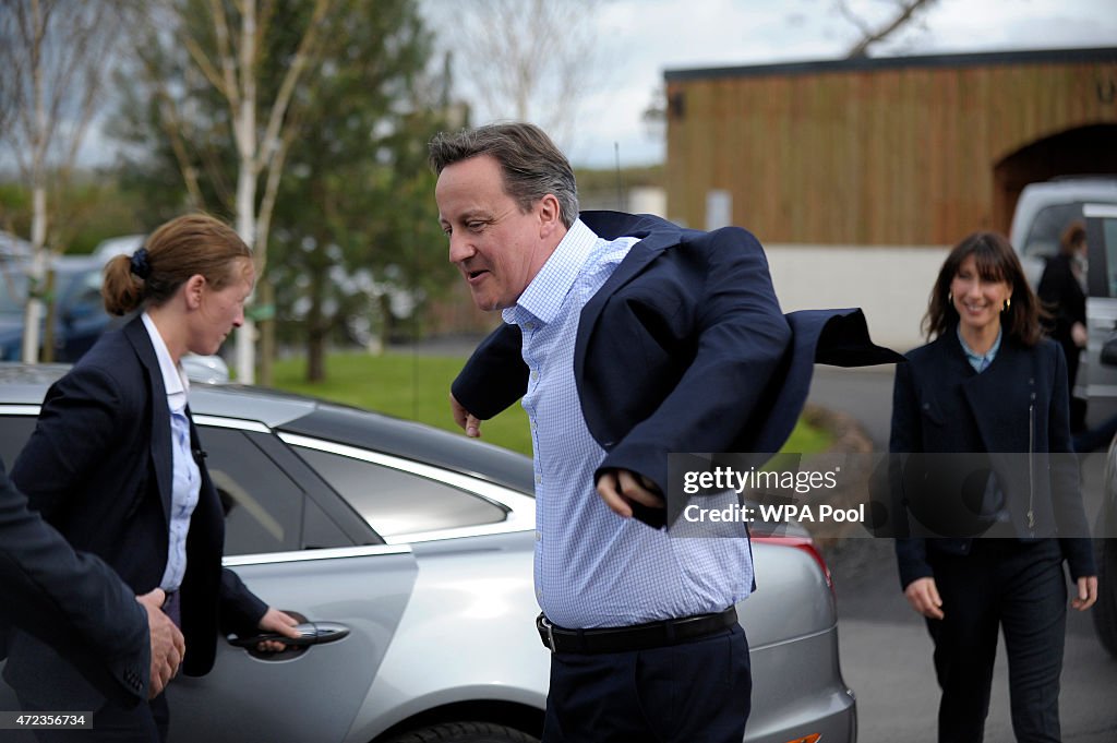 David Cameron Campaigns On Final Day Of Election