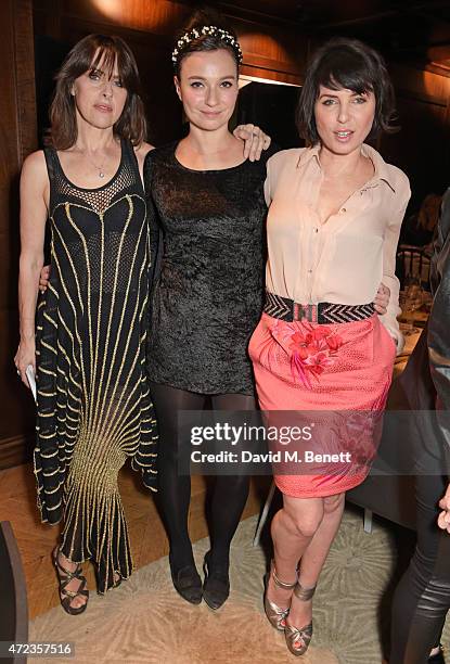 Gemma Peppe, Gizzi Erskine and Sadie Frost attend the Hepatitis C Trust charity party hosted by Sadie Frost at The Groucho Club on May 6, 2015 in...