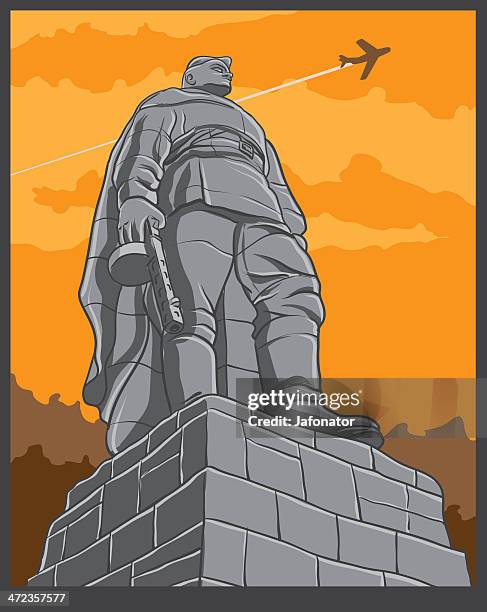 soviet russia war memorial - war memorial stock illustrations