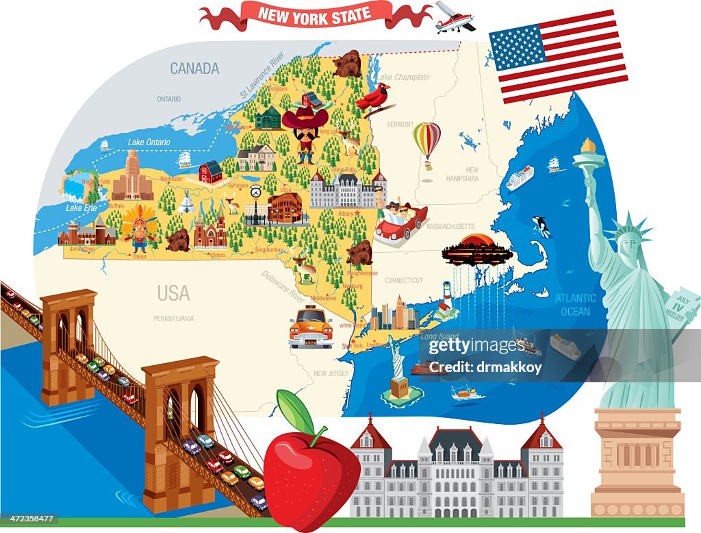 Cartoon map of New York