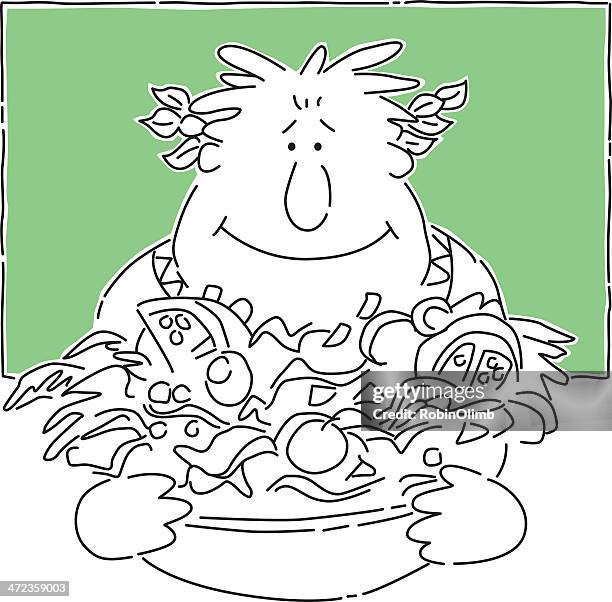 caesar salad - caesar salad stock illustrations