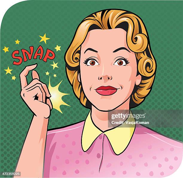 woman snapping her finger - clicking fingers stock illustrations