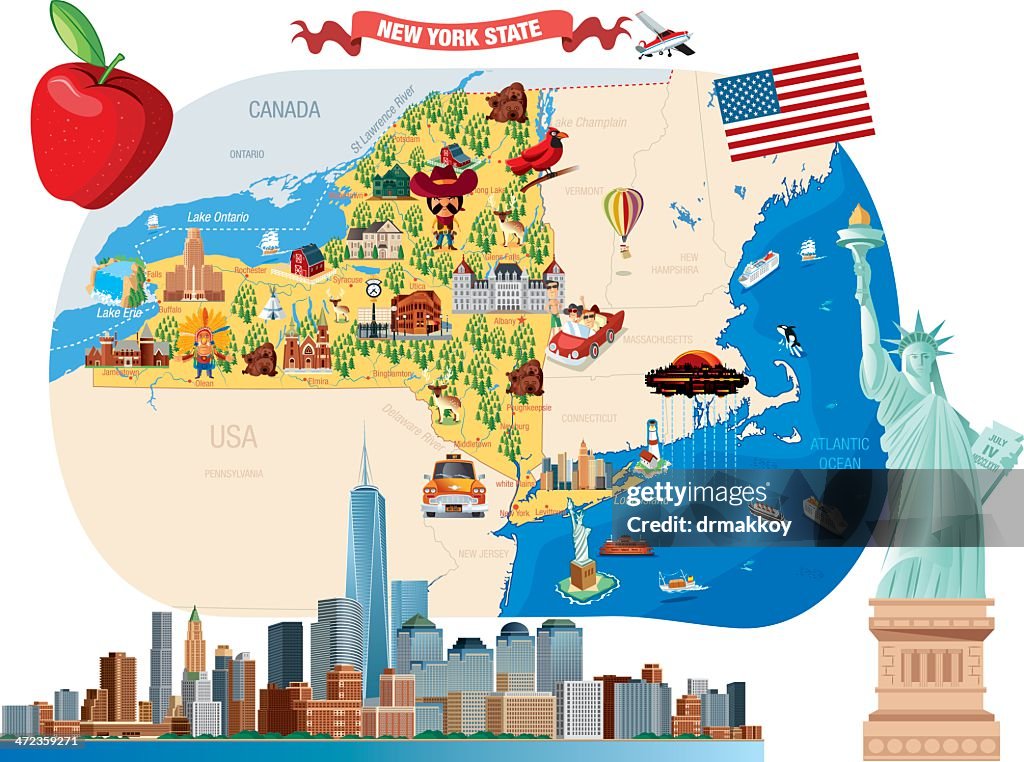 Cartoon map of New York