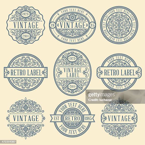 vintage labels - revival stock illustrations
