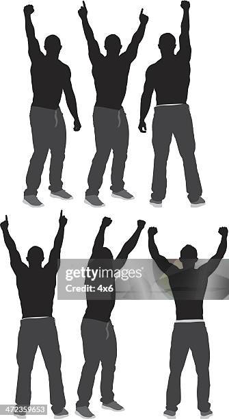 Cheering Visual Multiple Images Of A Man Cheering High-Res Vector Graphic - Getty Images